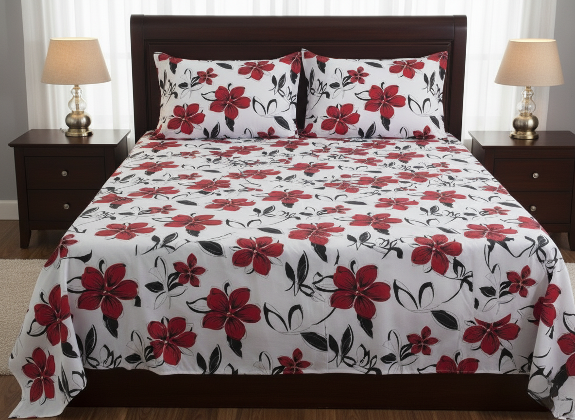 3 PC Double Bed Sheet - Corbett Floral