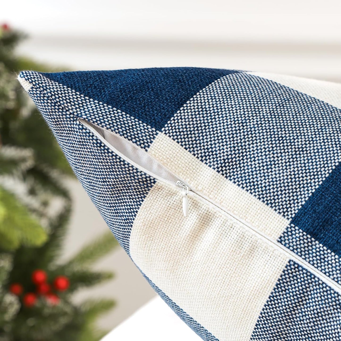 Pack of 2 Cushions- Blue Check