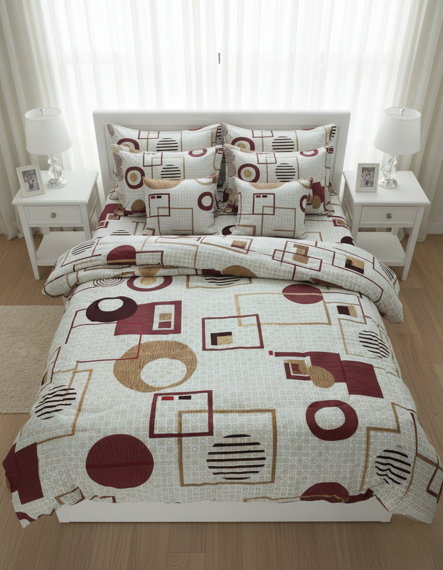 8 PCs Winter Razai Set- Multi Shapes