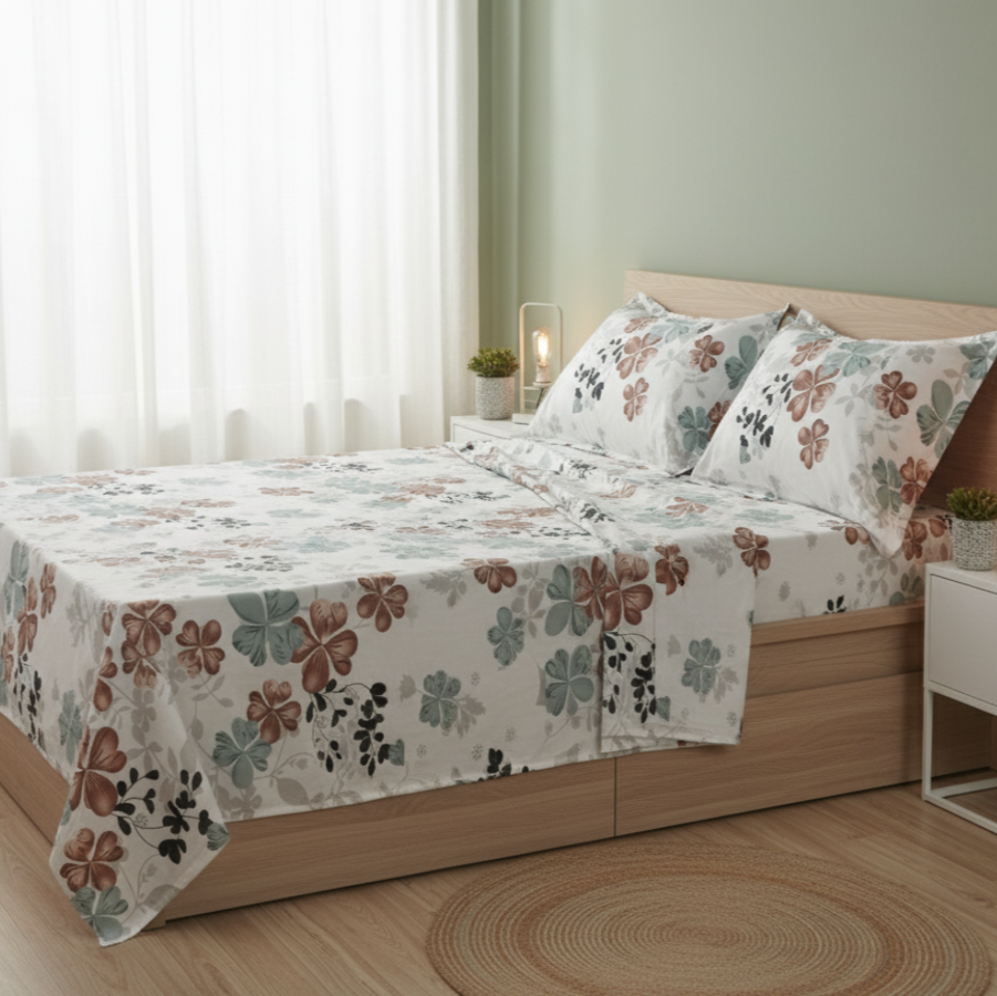 3 PC Double Bed Sheet - Wild Bloom