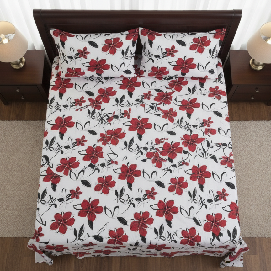 3 PC Double Bed Sheet - Corbett Floral