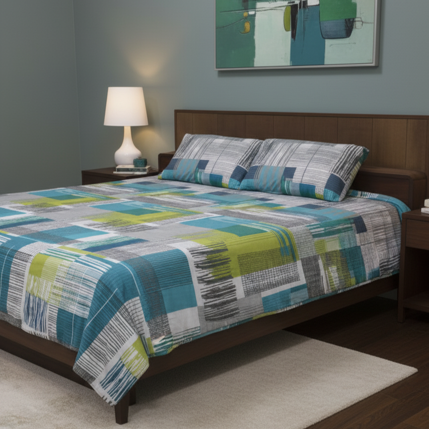 3 PC Double Bed Sheet - Puzzle