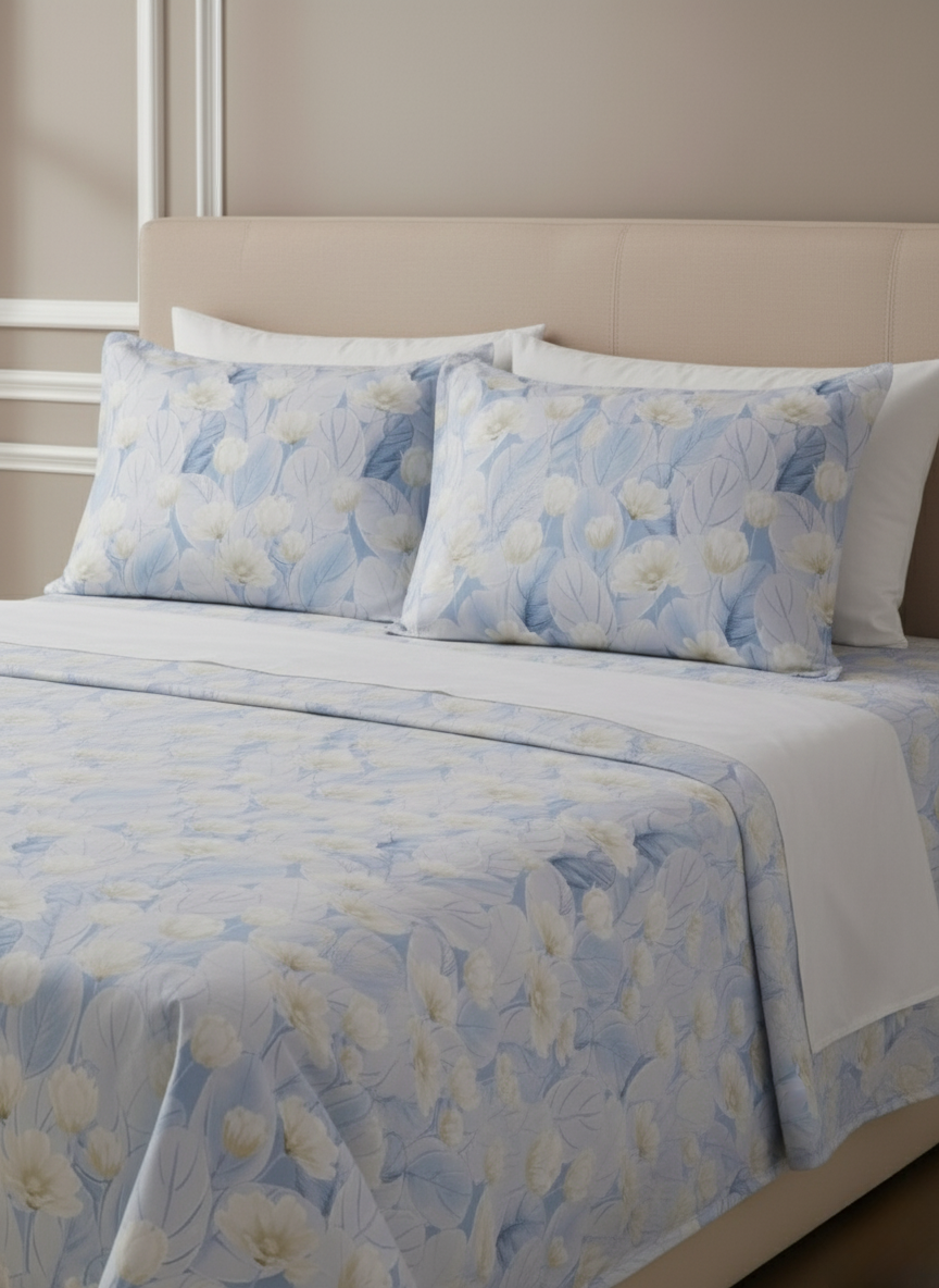 3 PC Double Bed Sheet - Tulips