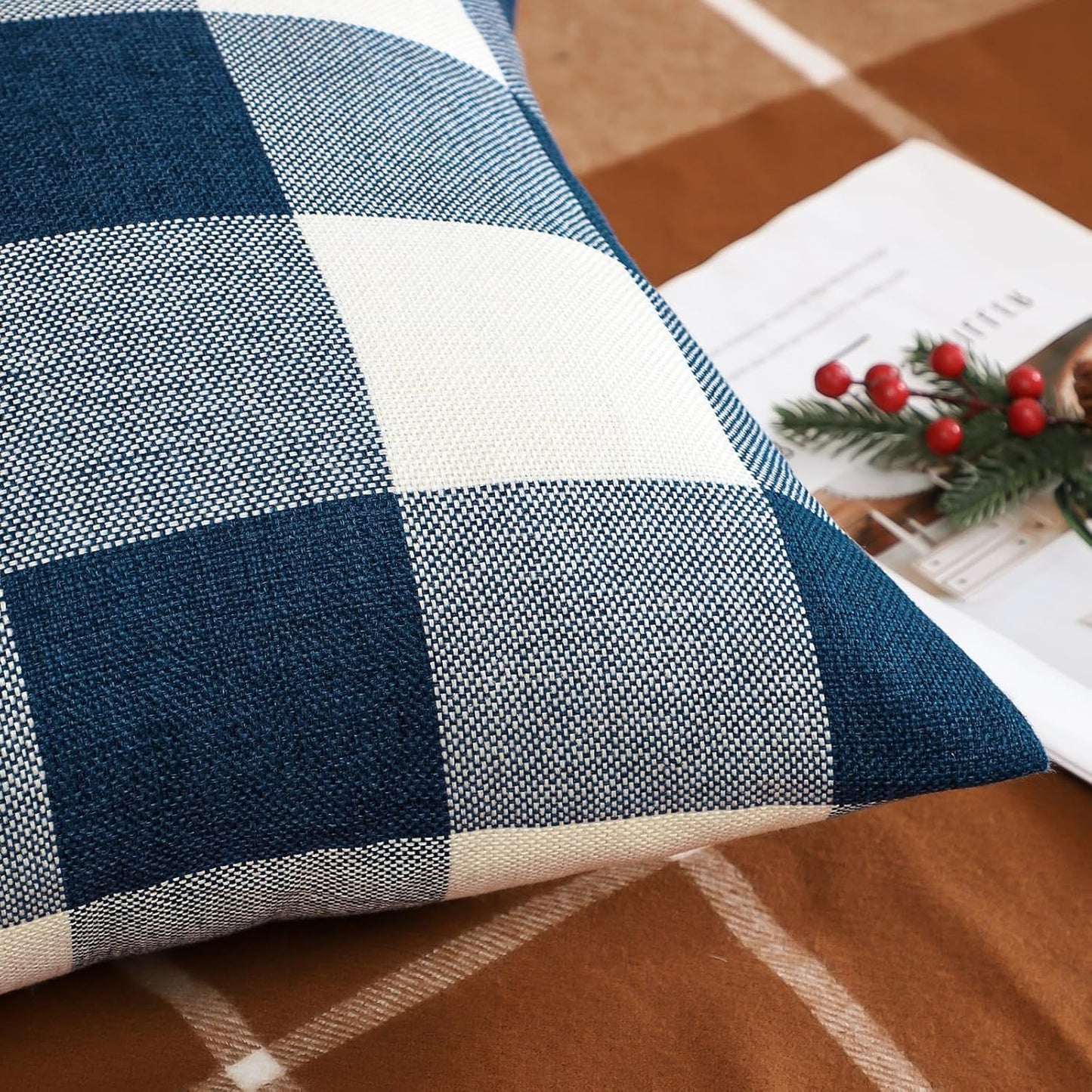 Pack of 2 Cushions- Blue Check
