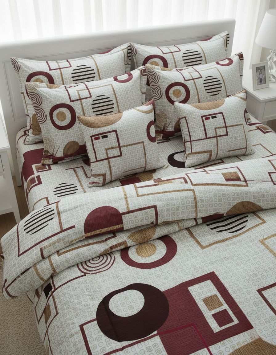 8 PCs Winter Razai Set- Multi Shapes