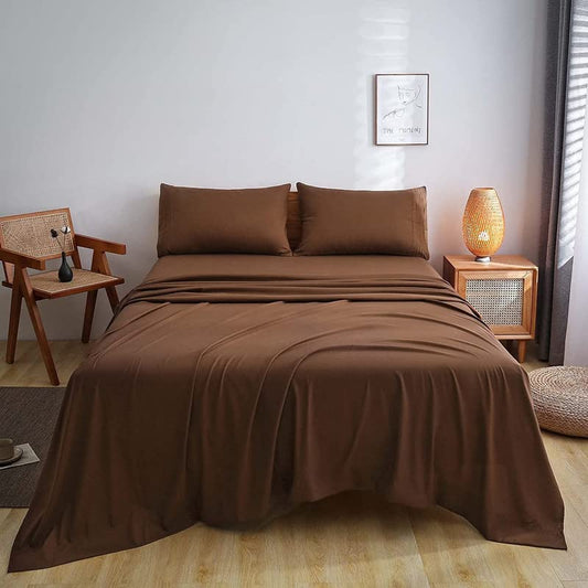Double Bed Sheet Dyed-Brown