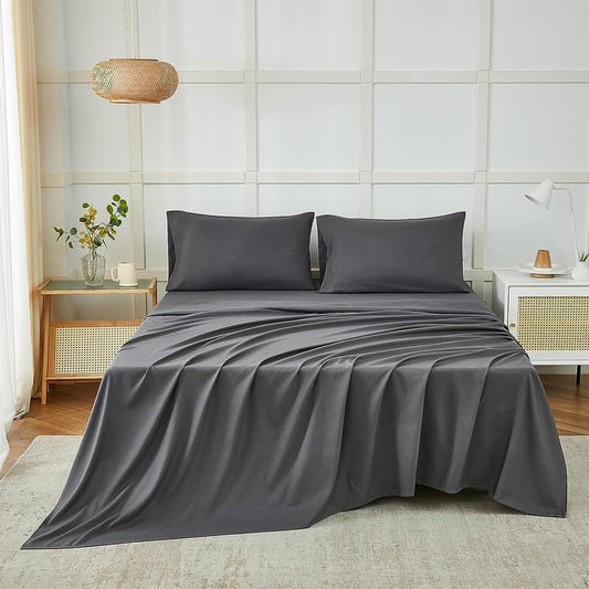 Double Bed Sheet Dyed-Dark Grey
