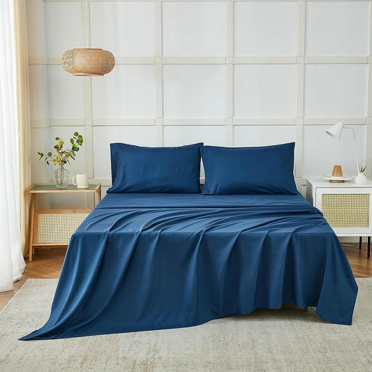 Double Bed Sheet Dyed-Navy Blue