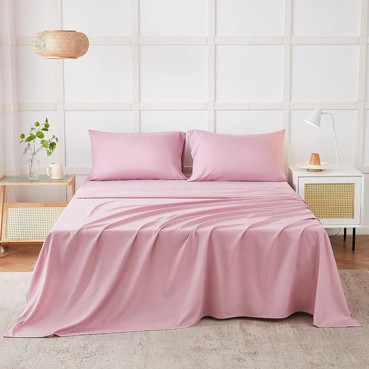 Double Bed Sheet Dyed-Pink
