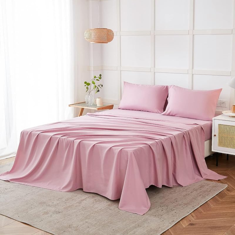 Double Bed Sheet Dyed-Pink