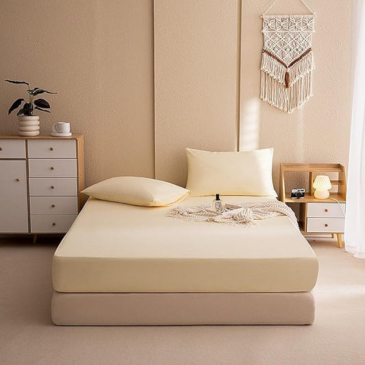 Fitted Bed Sheet - Beige