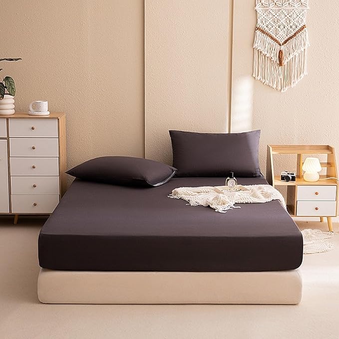 Fitted Bed Sheet - Dark Brown