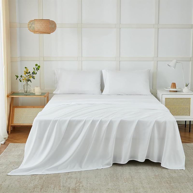 Double Bed Sheet Dyed- White